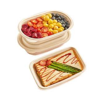 玉米淀粉可降解一次性环保餐盒外卖学生饭盒方形快餐饭菜打包家用