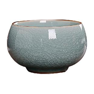 金镶玉陈文德大师手工秘色汝窑冰裂开片功夫茶杯陶瓷主人杯建盏