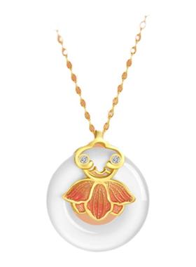 余生恋你金鱼莲花平安扣项链女款