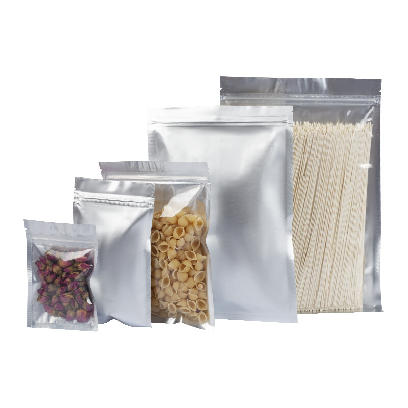 铝箔袋纯铝阴阳自封袋拉骨袋半透明食品袋糖果烘培密封袋支持定制