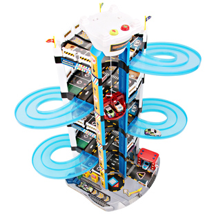 男孩儿童合金汽车新干线电动收纳赛车轨道弯道大型多层停车场玩具