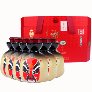 陕西谢村花雕酒六棱礼盒装装200ml*6瓶12度半干型洋县谢村黄酒