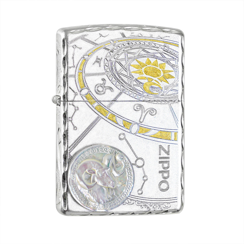 zippo打火机镀银十二星座