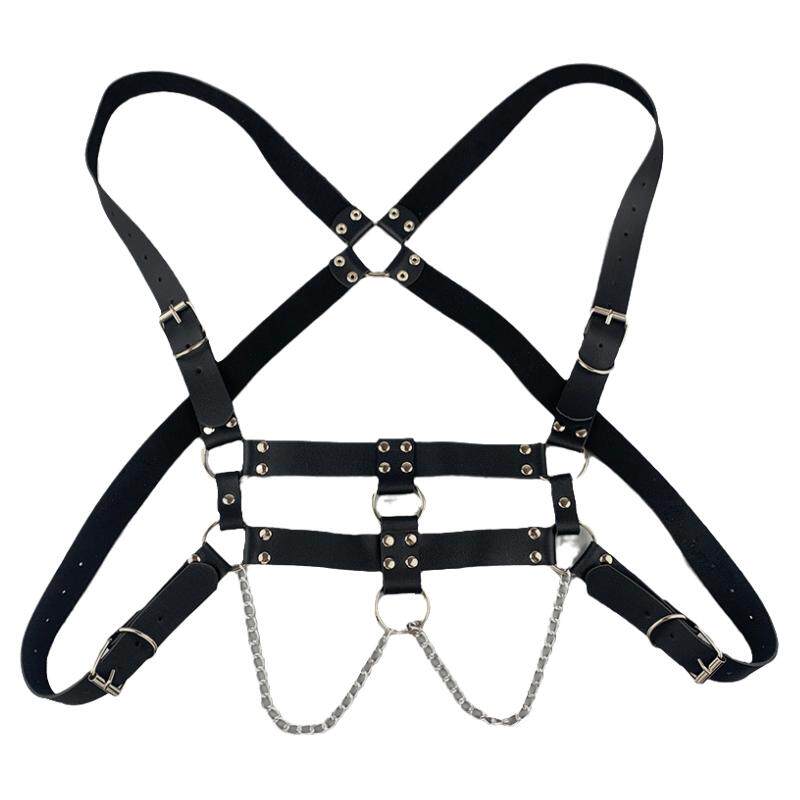 演出跳舞朋克皮质链条背带腰链酷
