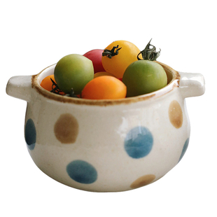 泽滕家双耳碗陶瓷可爱有趣特别个性原创手绘餐具套装送人实用礼物