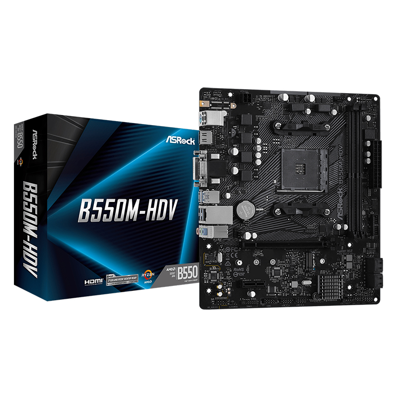 华擎B450M  HDV  B550M PRO SE AM4白色主板 可搭配5600GT