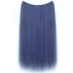 假发片挑染仿真发条增发量彩色挂耳染一片式半扎蓝色假发编发造型