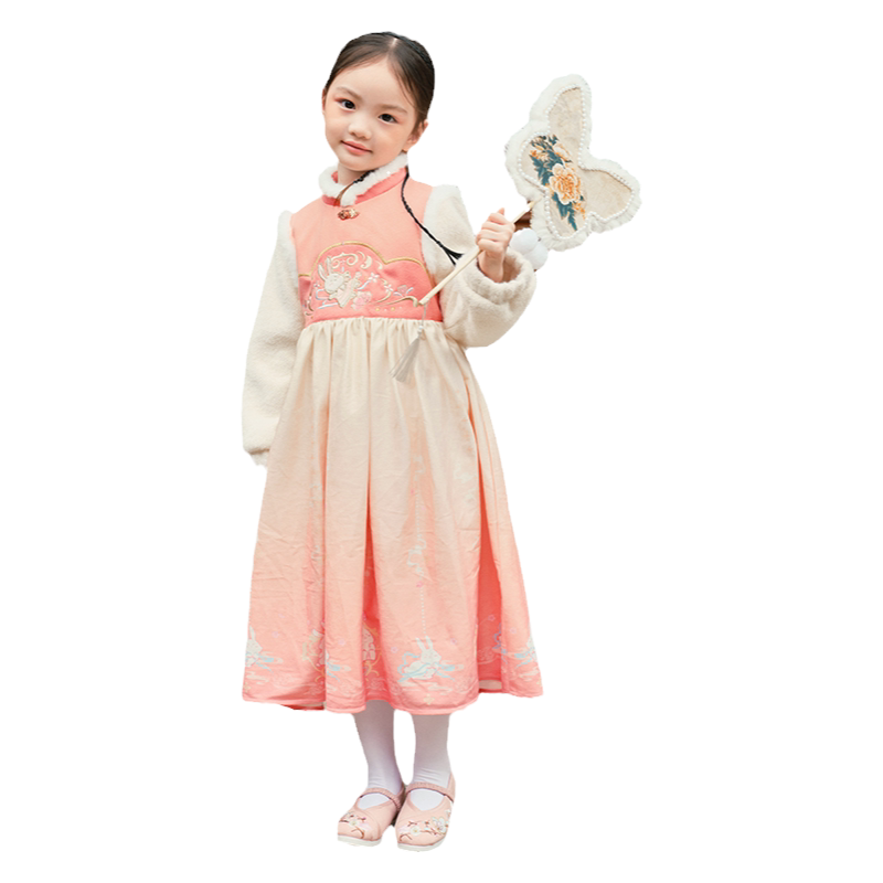 巴拉巴拉女童汉服新中式连衣裙春