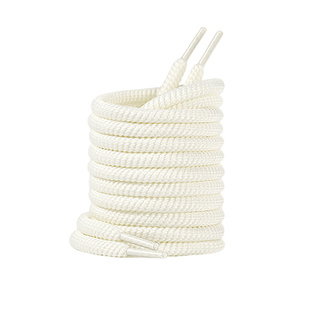 粗鞋带圆绳男女士开口笑帆布板鞋白米黑色加粗款面包鞋老爹鞋麻绳