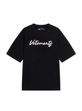 VETEMENTS闪粉前幅logo短袖T恤