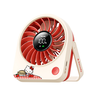 艾酷力HelloKitty元气桌面小风扇迷你静音办公室学生宿舍便携式挂立型充电usb电风扇床头手持长续航吹辅食