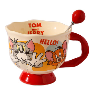 猫和老鼠联名马克杯高颜值陶瓷杯子带勺家用情侣水杯送女生日礼物