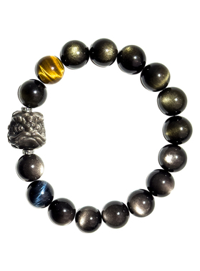 天然曜石醒狮手串送男生精致包装