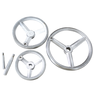 铸铁手轮圆形直径80/100/150/200/300带键槽带手柄盲孔手摇轮定制