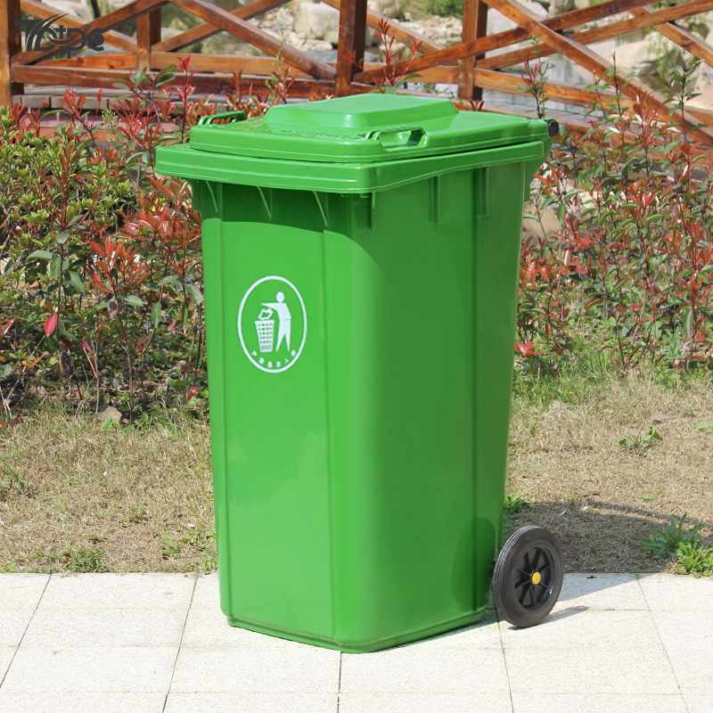 户外垃圾桶240L升环卫塑料带街道盖垃圾桶大工业号分类加厚轮厂家