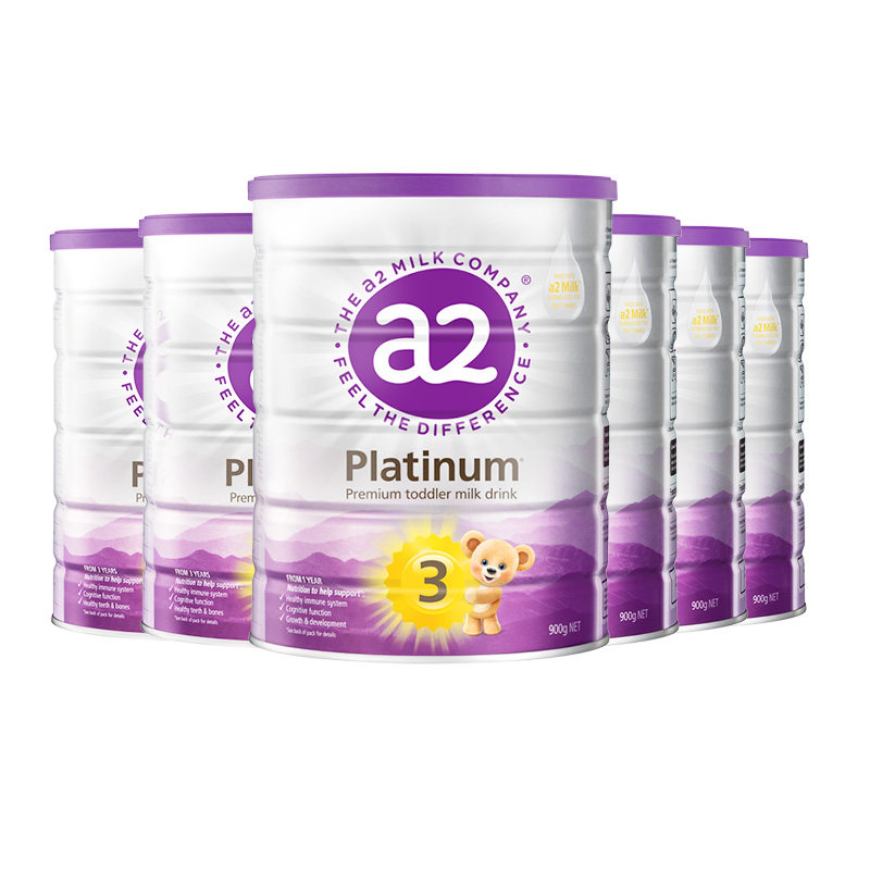 a2紫白金三段幼儿配方奶粉3段A2蛋白1-4岁900g新西兰进口6罐