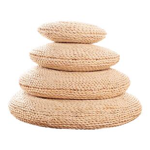 玉米皮手工编织打坐蒲团茶道禅修加厚蒲草圆形坐垫榻榻米藤编垫子