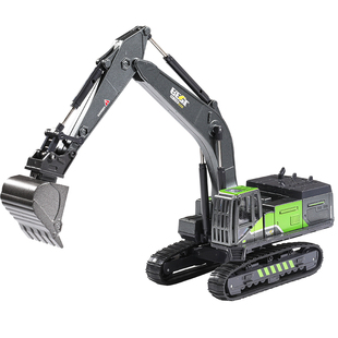 合金破碎锤玩具钻地机仿真挖掘机破拆机抓木机模型儿童履带工程车