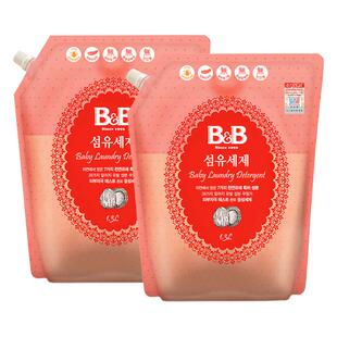 保宁韩国进口婴幼儿BB新生洗衣液低泡温和清洁1.3L*2袋