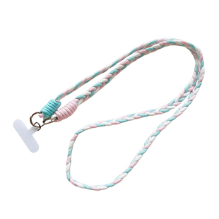 撞色斜挎挂绳长绳手工编织挂链带夹片适用手机壳包包钥匙扣防丢女