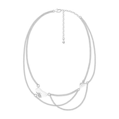 tripletipsy珐琅双子岛双层项链