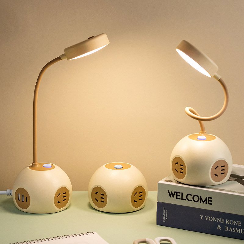 创意台灯插座台灯排插线板家用星球插排带接拖家用多功能护眼USB