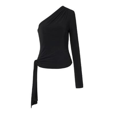 LEDIMWANG斜肩不对称T恤