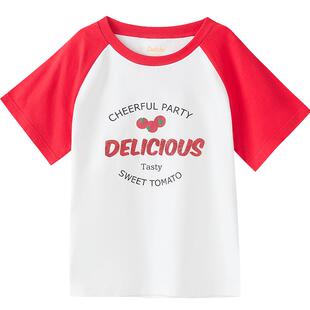 笛莎官旗童装女童短袖t恤2025夏季新款大童女孩儿童洋气半袖上衣