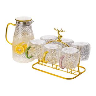 玻璃杯家用客厅耐热水杯泡茶杯高级感喝水杯子家庭套装招待客人杯