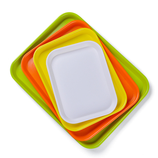 烘焙面包塑料托盘长方形幼儿园放茶杯水杯的餐盘密胺白色试饮盘子