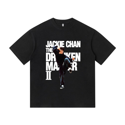 成龙叔电影醉拳Ⅱ复古印花小众设计重磅纯棉短袖T恤男装宽松休闲