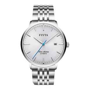 飞亚达风致系列纤薄机械手表男蓝盘钢带礼物送爸爸