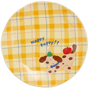 高级感炒菜盘子陶瓷早餐盘可爱甜品水果盘平盘浅盘家用奶油风ins