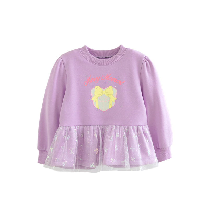 ILOVEJ女童A字荷叶边少女卫衣