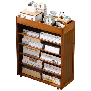 书桌旁小书架可移动学生落地桌边书柜儿童靠墙侧边置物简易收纳架