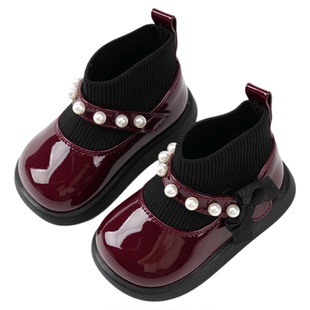 女宝宝鞋子公主鞋女童春秋季软底婴儿学步鞋幼儿靴子小童鞋小皮鞋