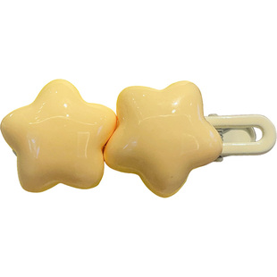 奶呼呼黄色胖星星发夹少女可爱侧边夹子头饰发卡刘海夹碎发后脑勺