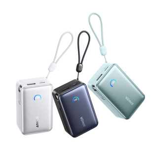 【3C认证可上飞机】Anker安克能量盒伸缩线充电宝10000毫安 自带线45W快充小巧便携移动电源适用iphone17安卓
