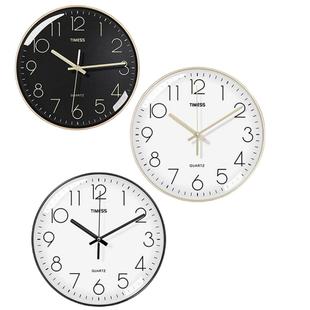 挂钟客厅钟表现代简约风家用时钟挂表挂墙扫秒卧室免打孔石英钟