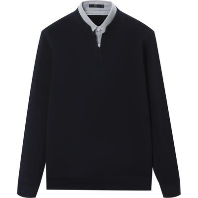 HLA/海澜之家简约假两件针织衫男