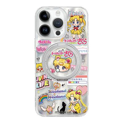 可爱月野兔适用苹果17Promax手机壳新款ip15磁吸带支架iPhone16Pro保护套可爱14网红Ho7支点高级感13pm全包