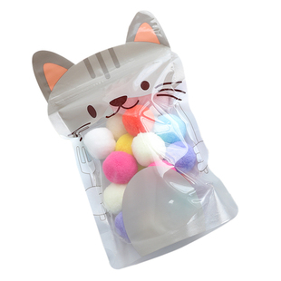 猫咪糖果毛球玩具可爱无声弹力高DIY毛毡手工自嗨解闷互动逗猫棒