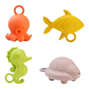 婴童洗澡神器硅胶海洋动物喷水捏捏乐浴室戏水游泳宝宝玩水玩具