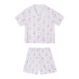 馨帮帮 夏季新款冰丝凉感亲肤舒适家居服女可爱兔子短袖睡衣套装