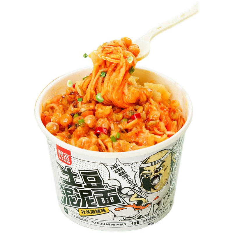 【惊喜食刻】阿宽土豆泥泥面拌面方便面速食泡面桶装即食小吃零食