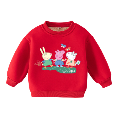 小猪佩奇春秋冬男女童羊羔绒卫衣