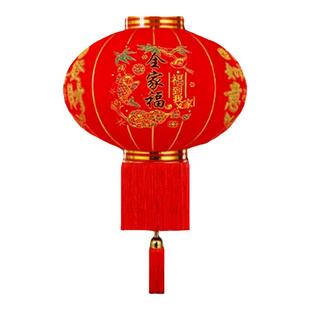 春节新年农村大门口红灯笼户外防水乔迁喜庆装饰阳台植绒灯笼挂饰
