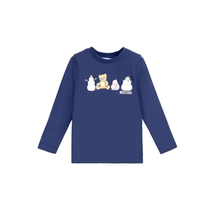 【新年特享5折起】Moschino/莫斯奇诺 儿童Teddy Bear印花长袖T恤