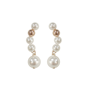 AMO前后两戴人造珍珠耳环女复古气质高级独特耳饰银针耳钉2026年