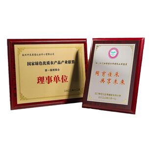 实木金属铜贴铝片木托定制定做奖牌授权牌匾不锈钢荣誉证书颁奖